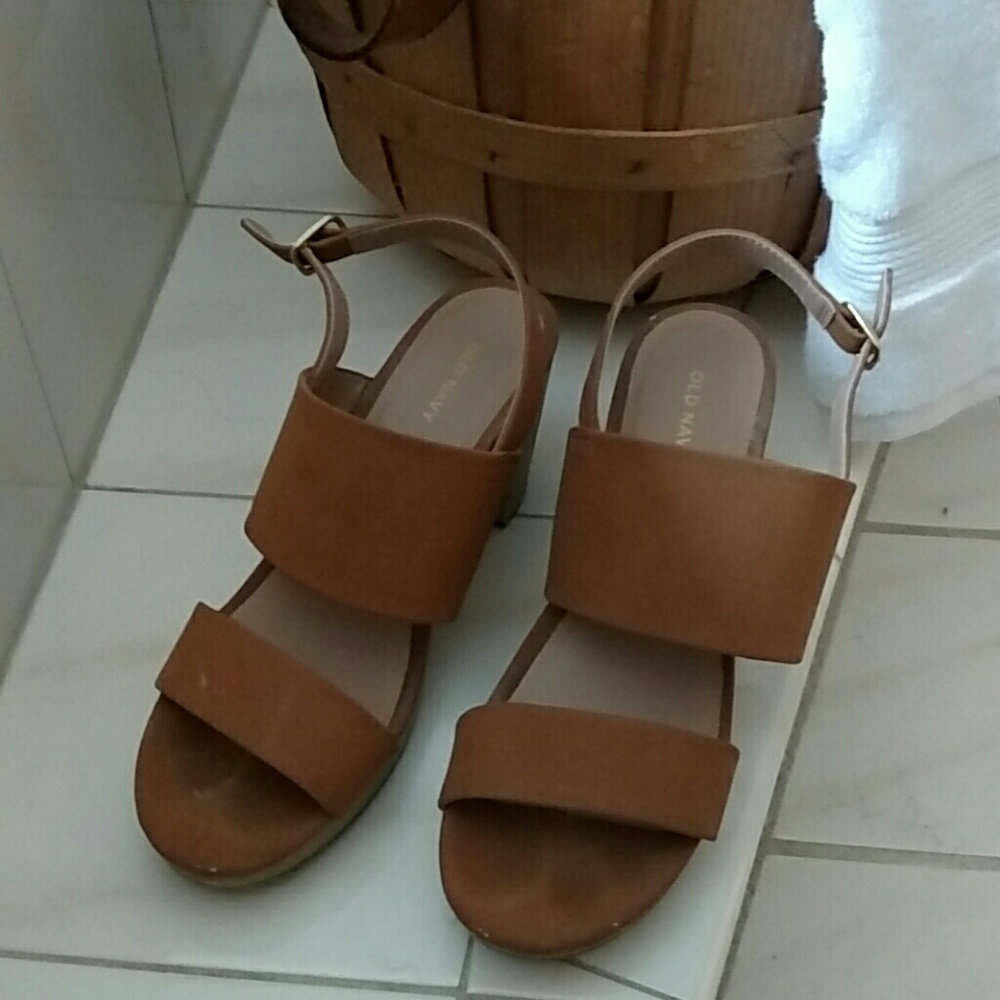 Old Navy, Tan, Double Strap Sandals